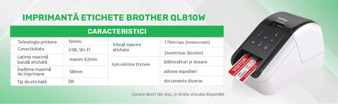 Imprimanta de Etichete Brother QL-810W: Performanță solidă susținută de o aplicație mobilă cuprinzătoare